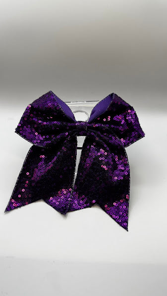 7" Glitter Hair Bow (with ponytail holder)