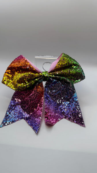 7" Glitter Hair Bow (with ponytail holder)