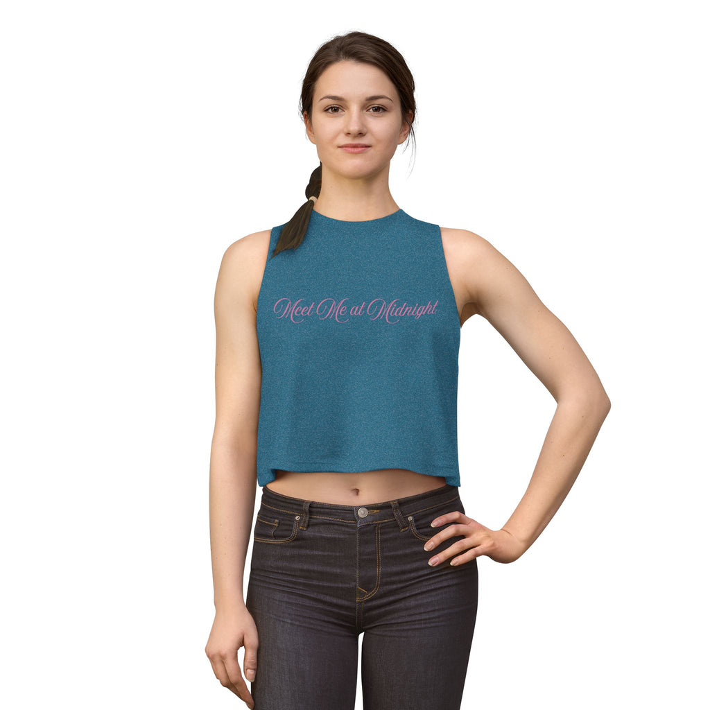 Meet Me at Midnight Pink Script Crop Top