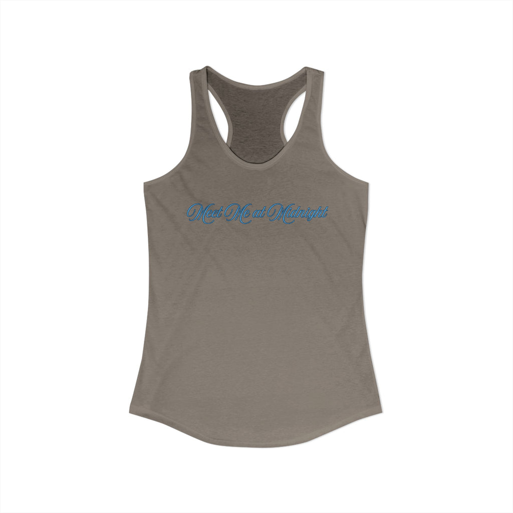Meet Me at Midnight Blue Script Women's Ideal Racerback Tank