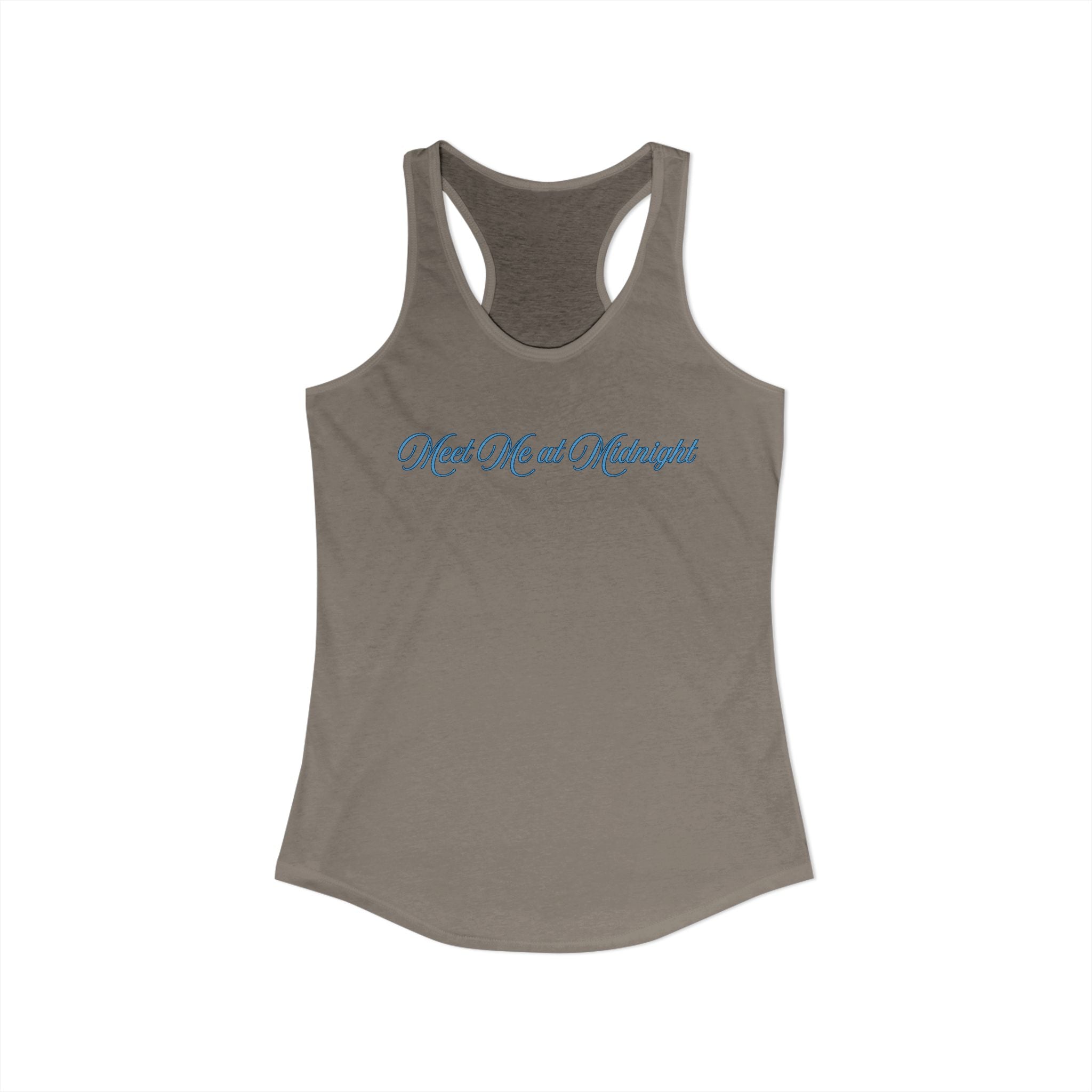 Meet Me at Midnight Blue Script Women's Ideal Racerback Tank