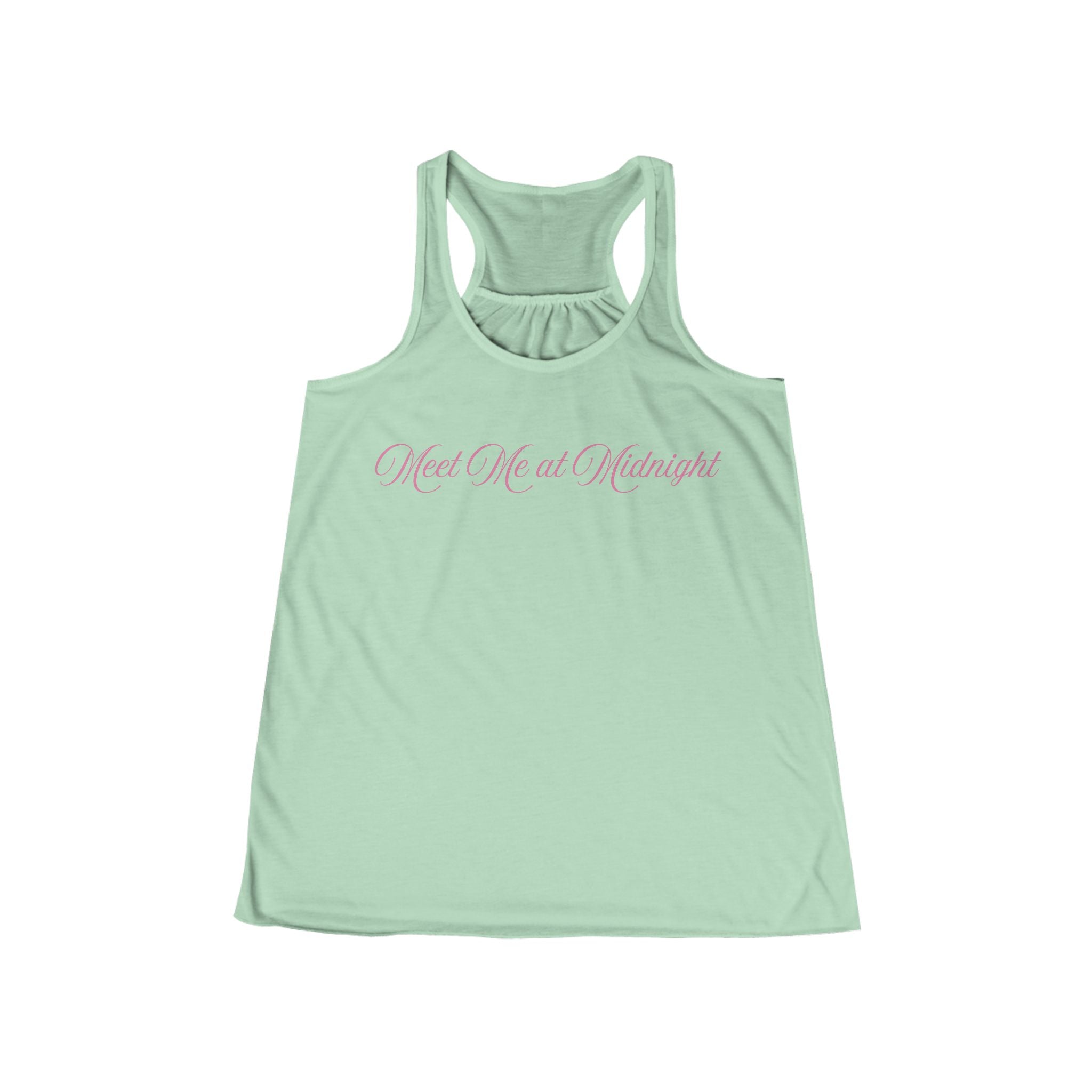Meet Me at Midnight Pink Script Women's Racerback Tank Top