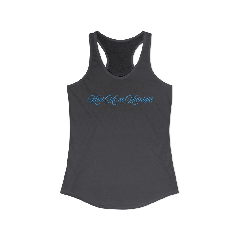 Meet Me at Midnight Blue Script Women's Ideal Racerback Tank