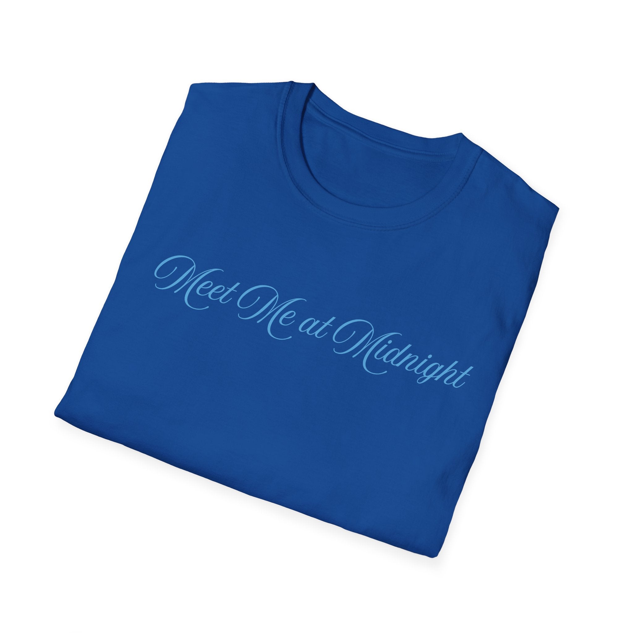 Meet Me at Midnight Blue Script T-Shirt