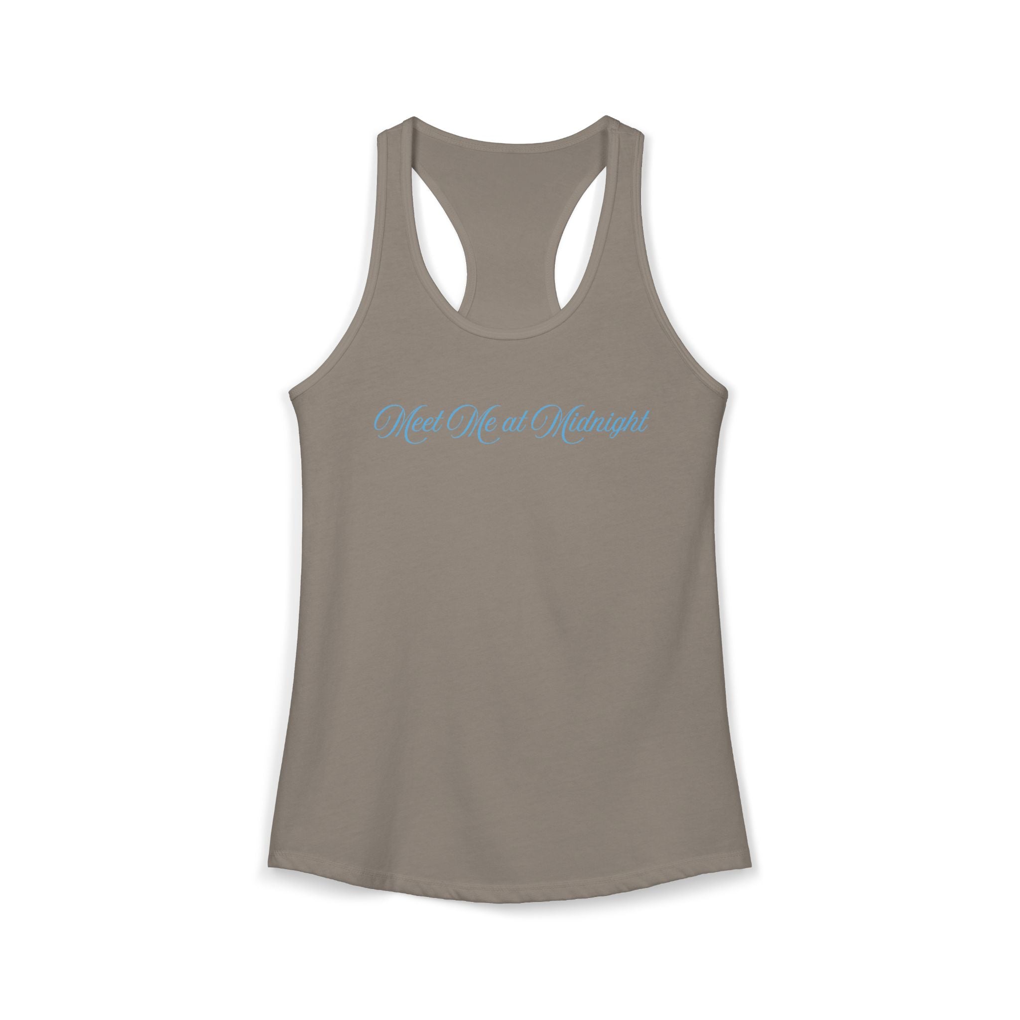 Meet Me at Midnight Blue Script Women's Ideal Racerback Tank