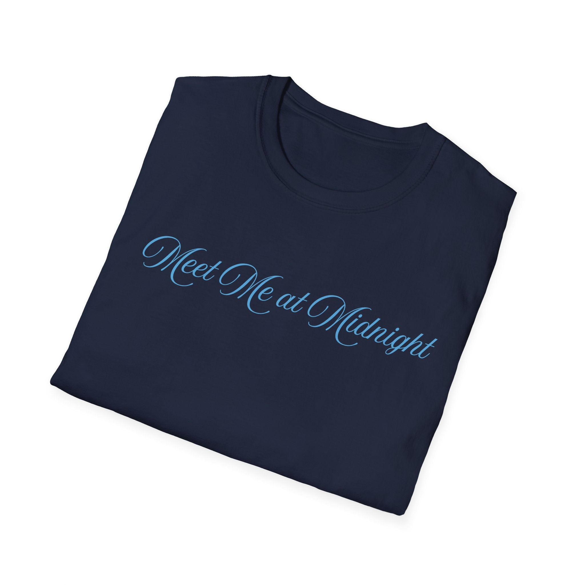 Meet Me at Midnight Blue Script T-Shirt