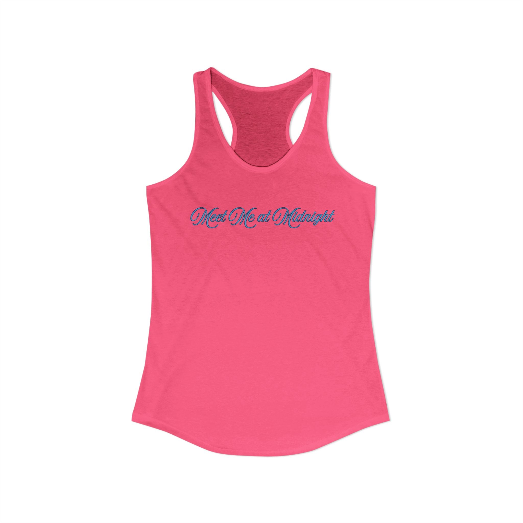 Meet Me at Midnight Blue Script Women's Ideal Racerback Tank