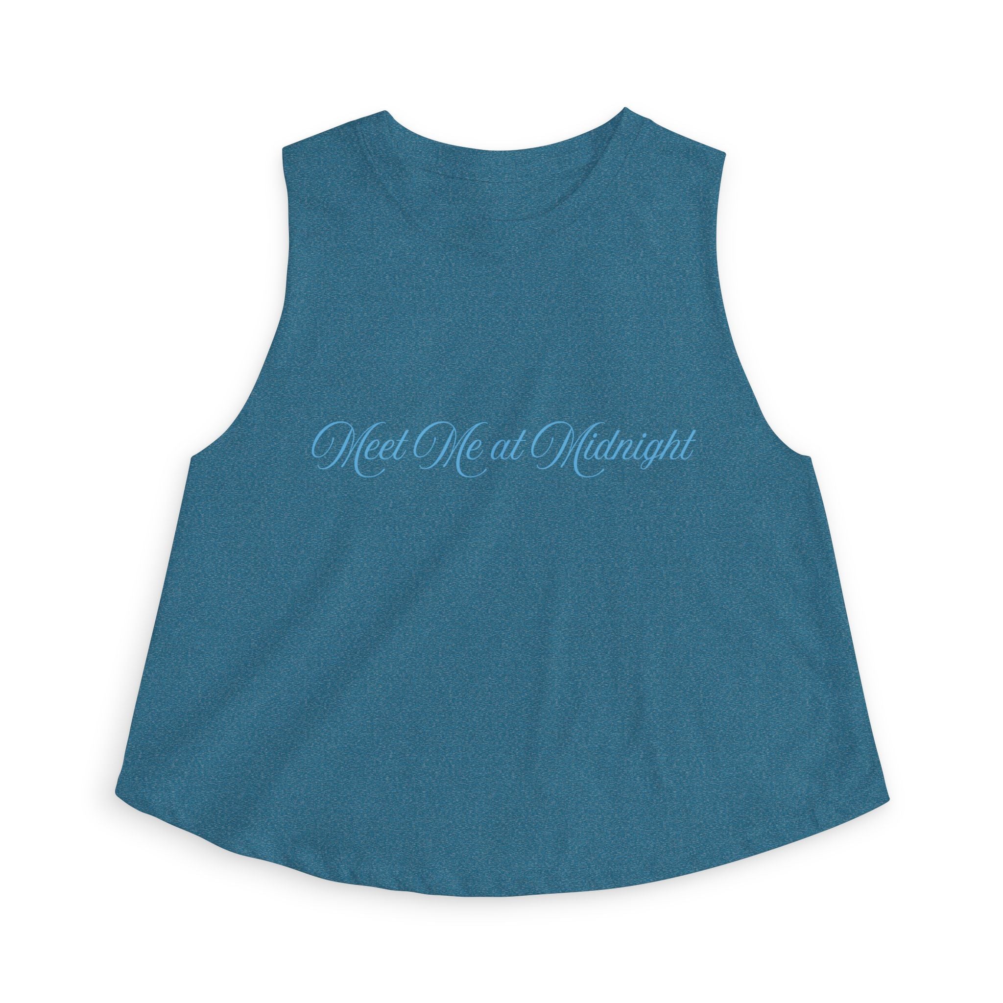 Meet Me at Midnight Blue Script Crop Top