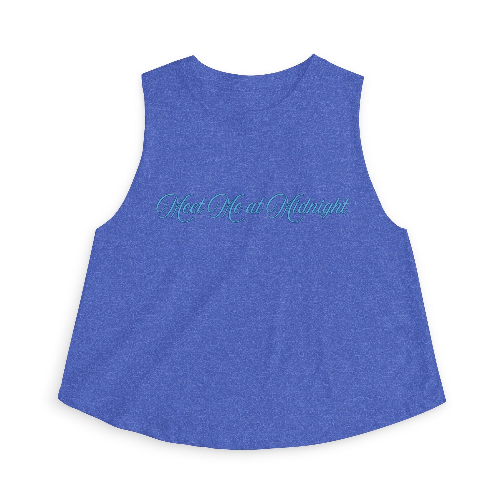 Meet Me at Midnight Blue Script Crop Top