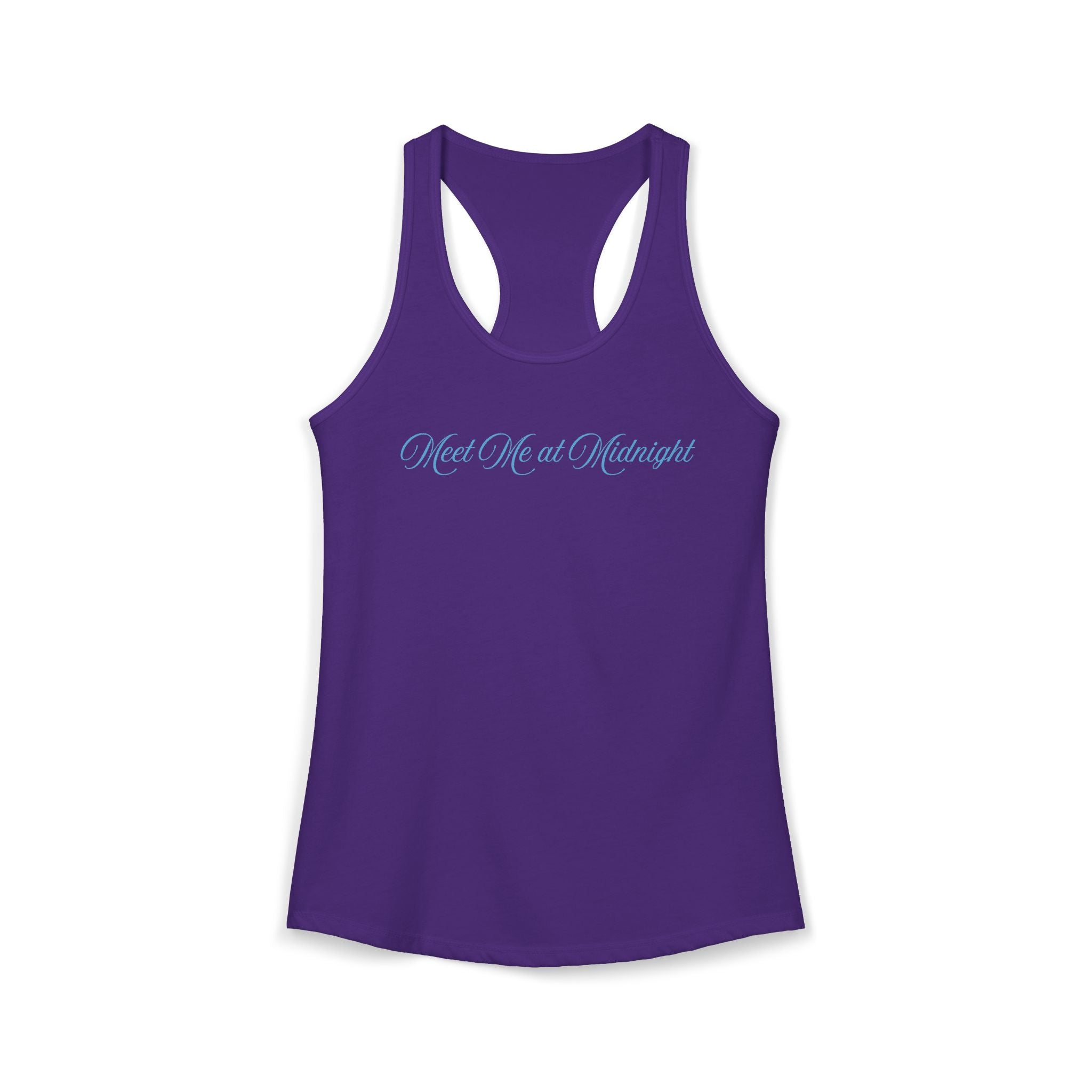 Meet Me at Midnight Blue Script Women's Ideal Racerback Tank