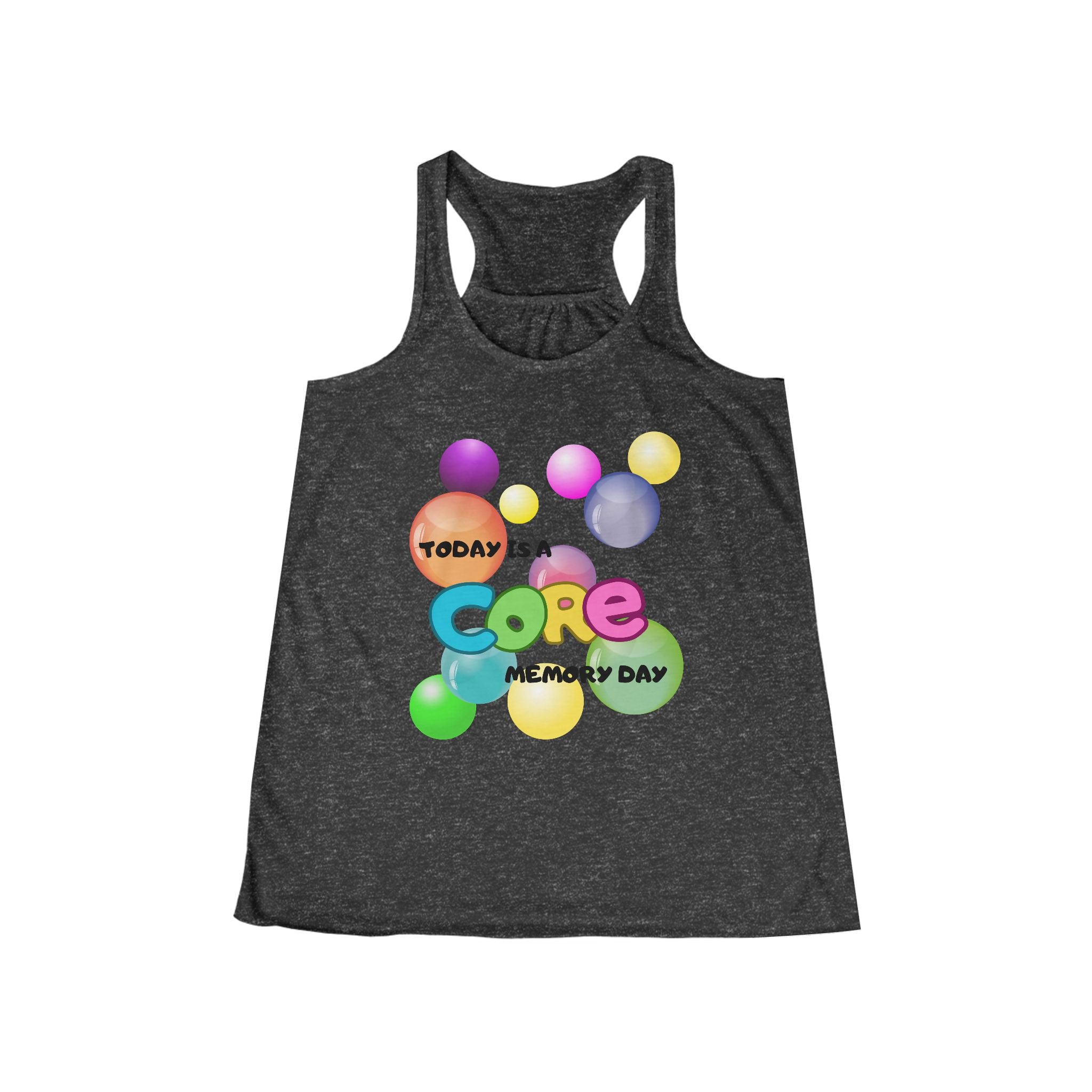 "Core Memory Day" flowy racer tank top