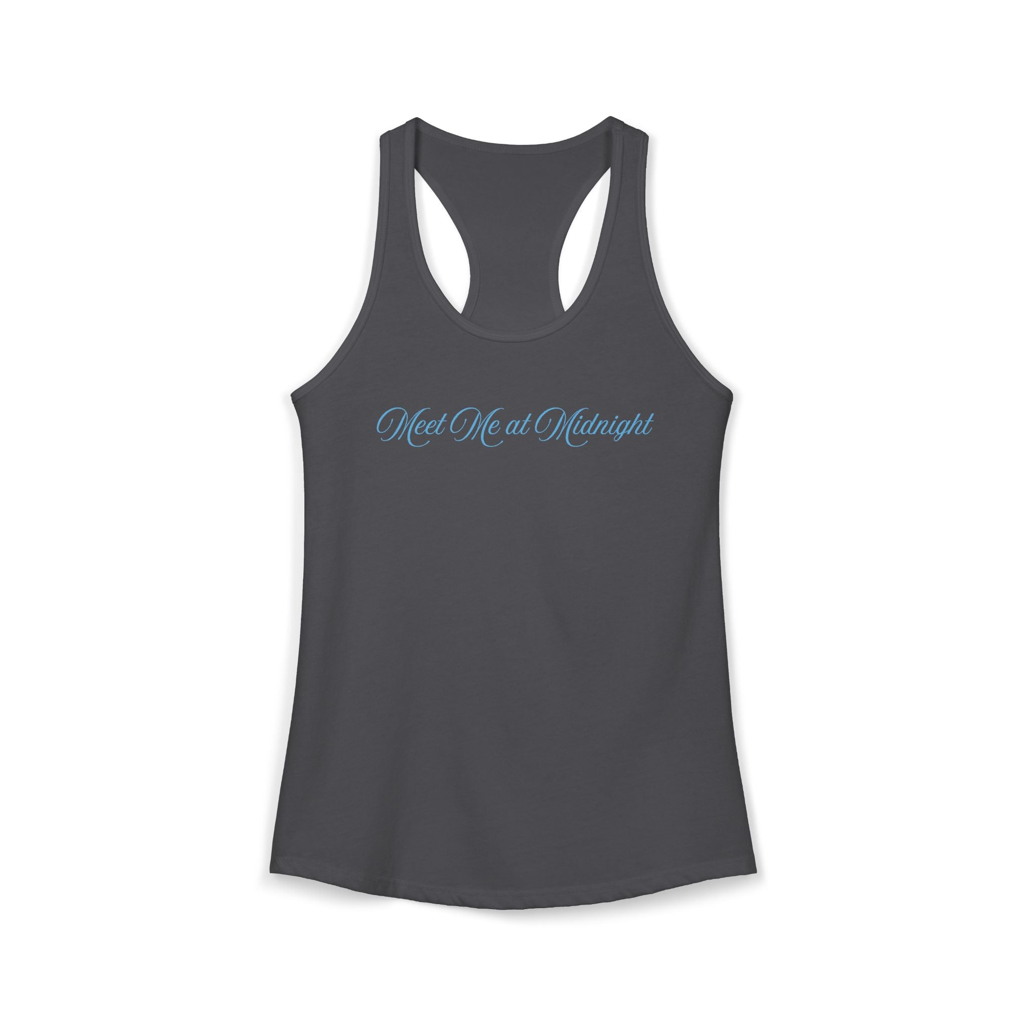 Meet Me at Midnight Blue Script Women's Ideal Racerback Tank