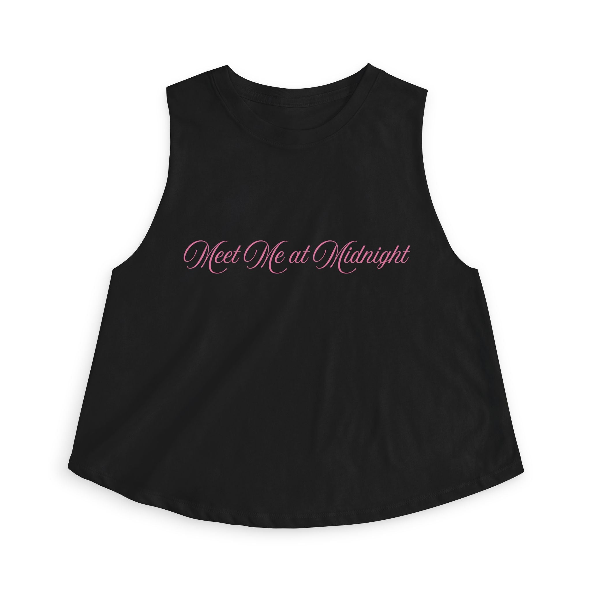 Meet Me at Midnight Pink Script Crop Top