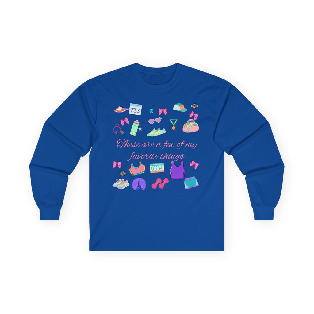 Running Favorite Doodle Icons long sleeve tee