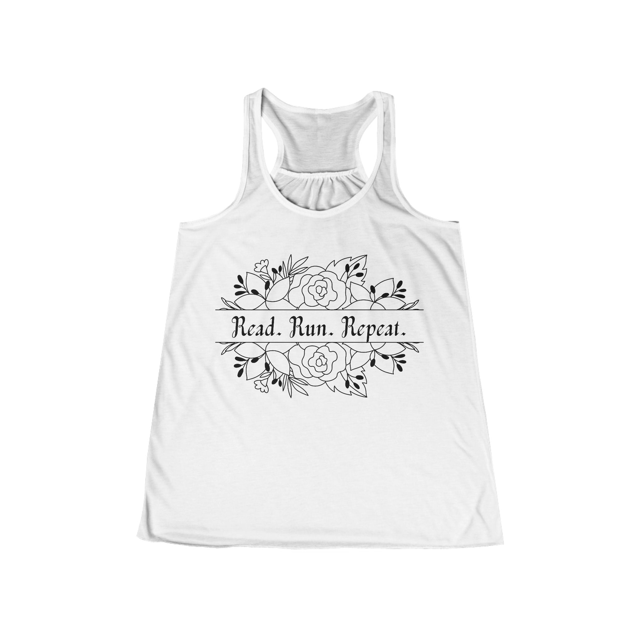 Read. Run. Repeat. Flowy Racerback Tank