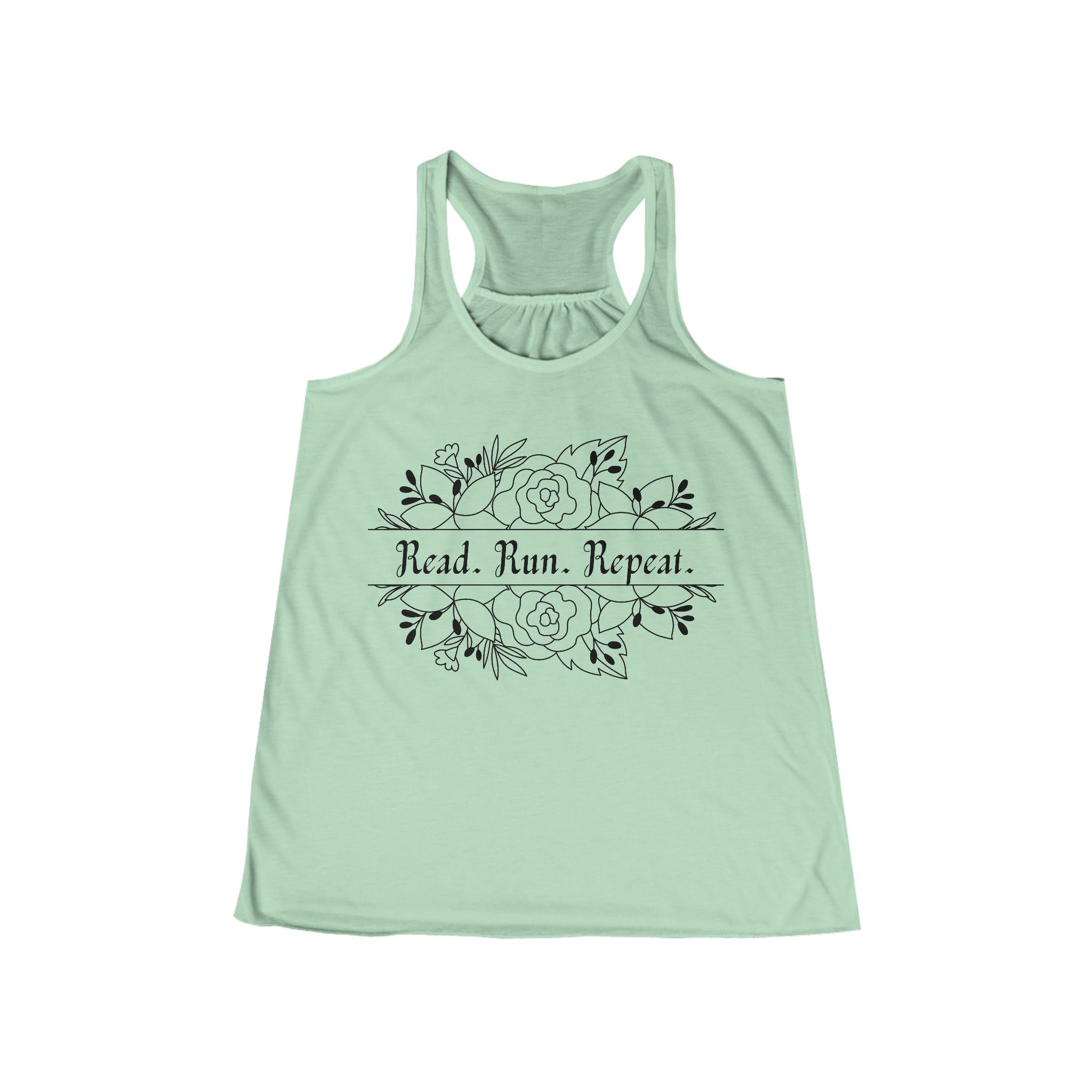 Read. Run. Repeat. Flowy Racerback Tank