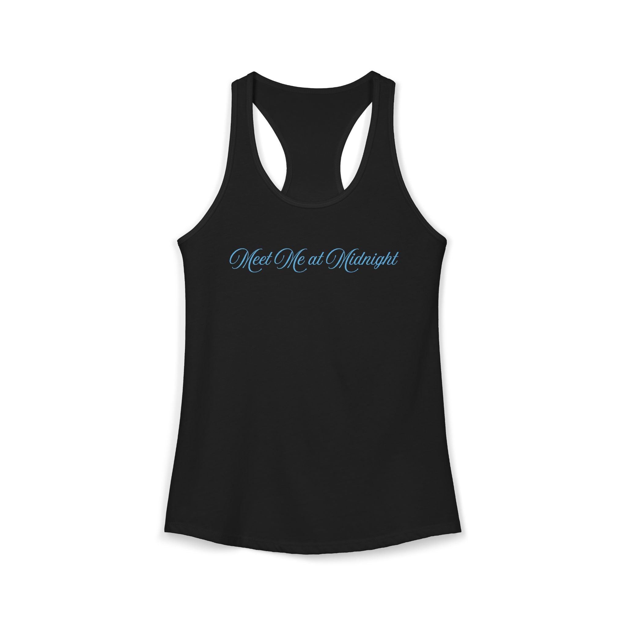 Meet Me at Midnight Blue Script Women's Ideal Racerback Tank