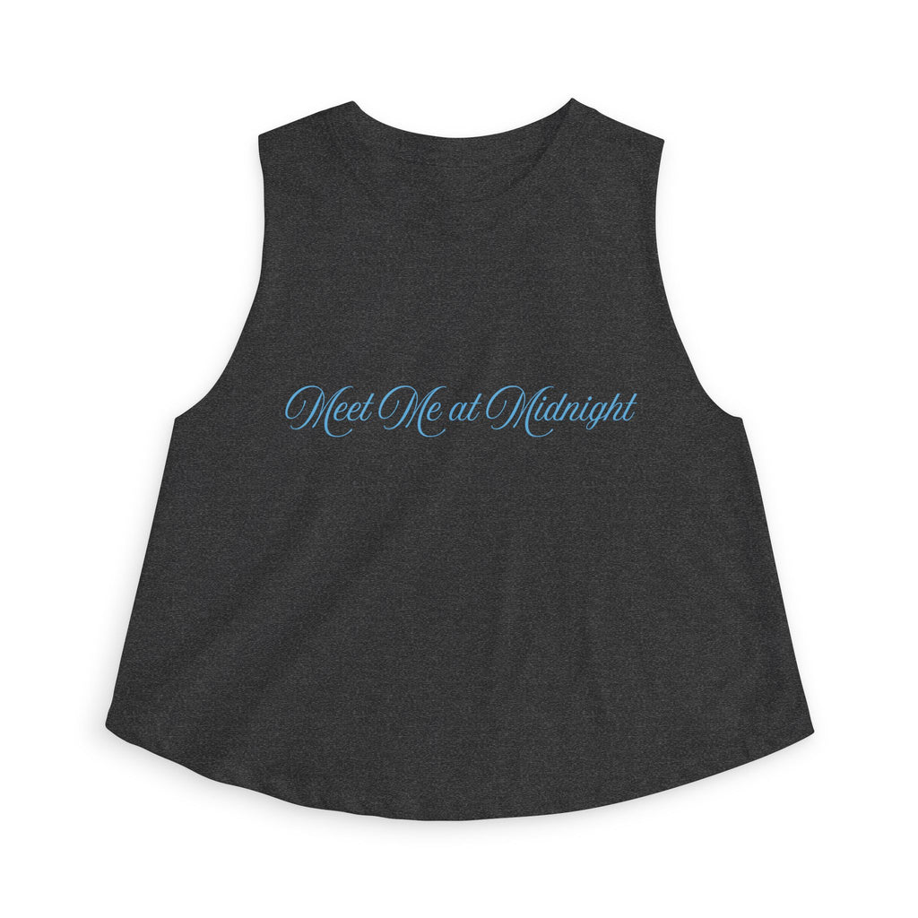 Meet Me at Midnight Blue Script Crop Top