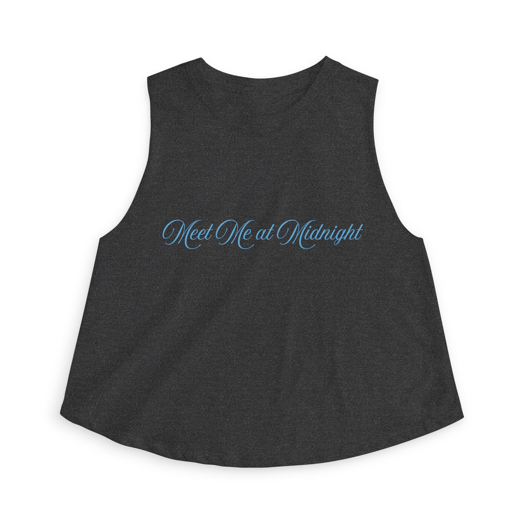 Meet Me at Midnight Blue Script Crop Top