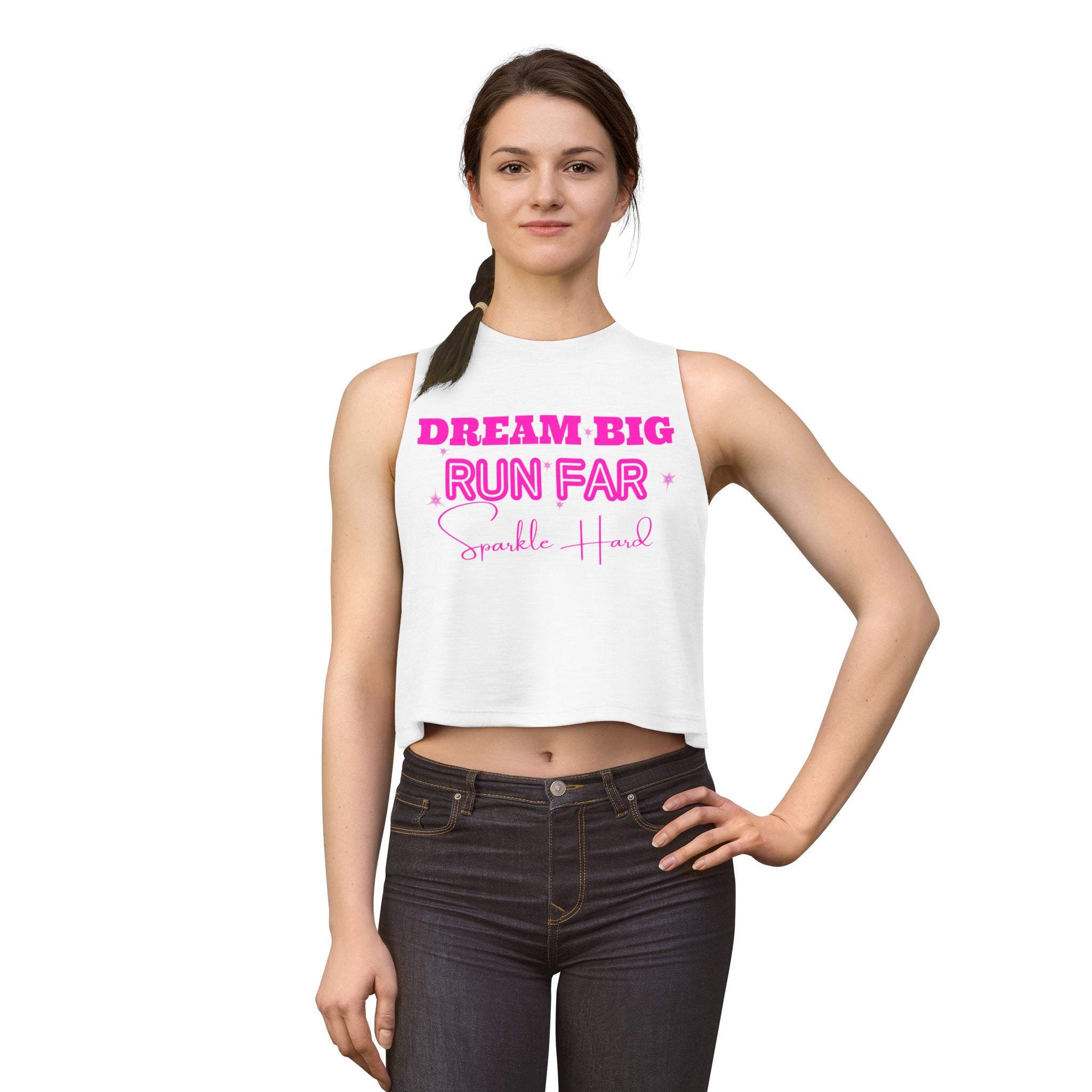 Dream Big Run Long Sparkle Hard Women's Crop Top