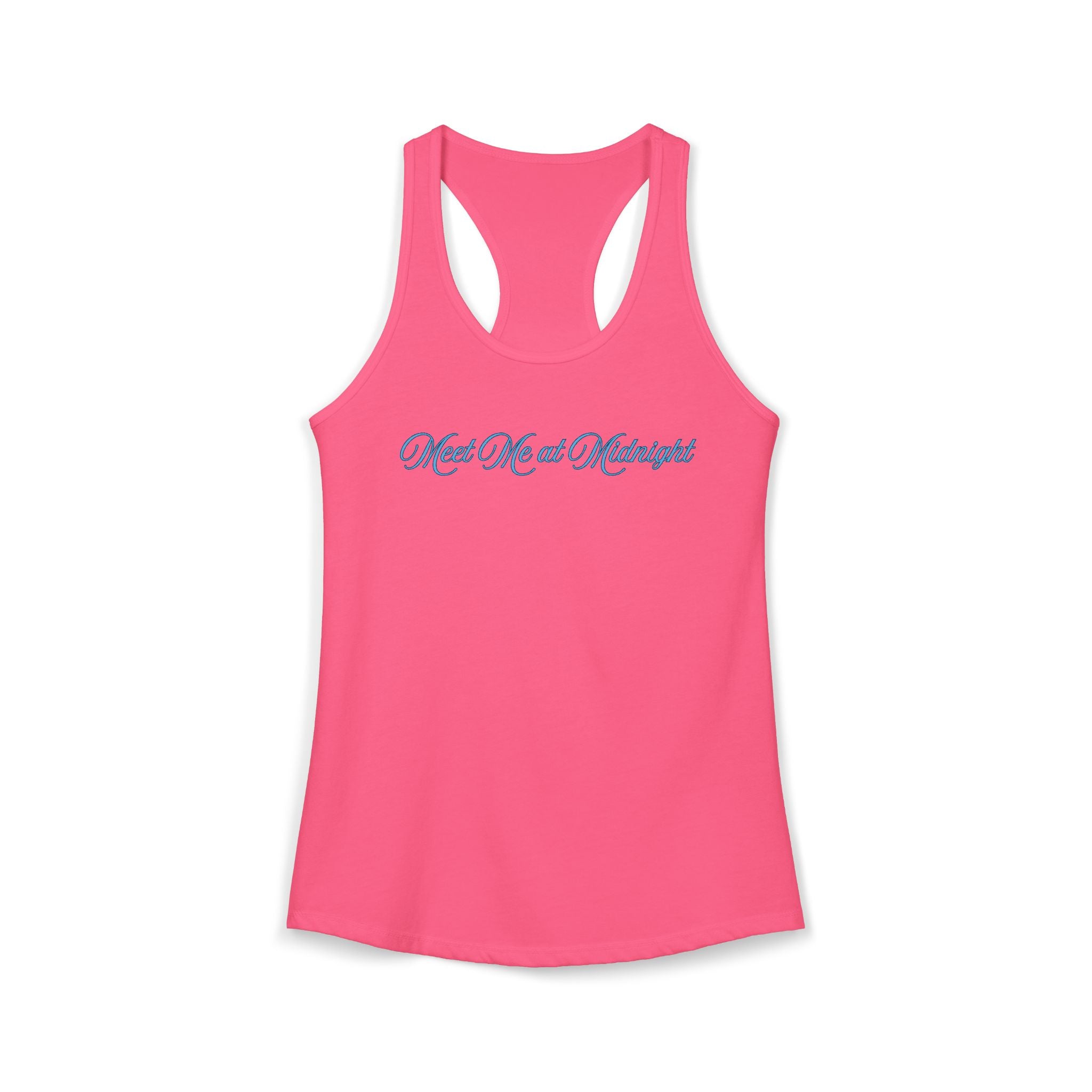 Meet Me at Midnight Blue Script Women's Ideal Racerback Tank