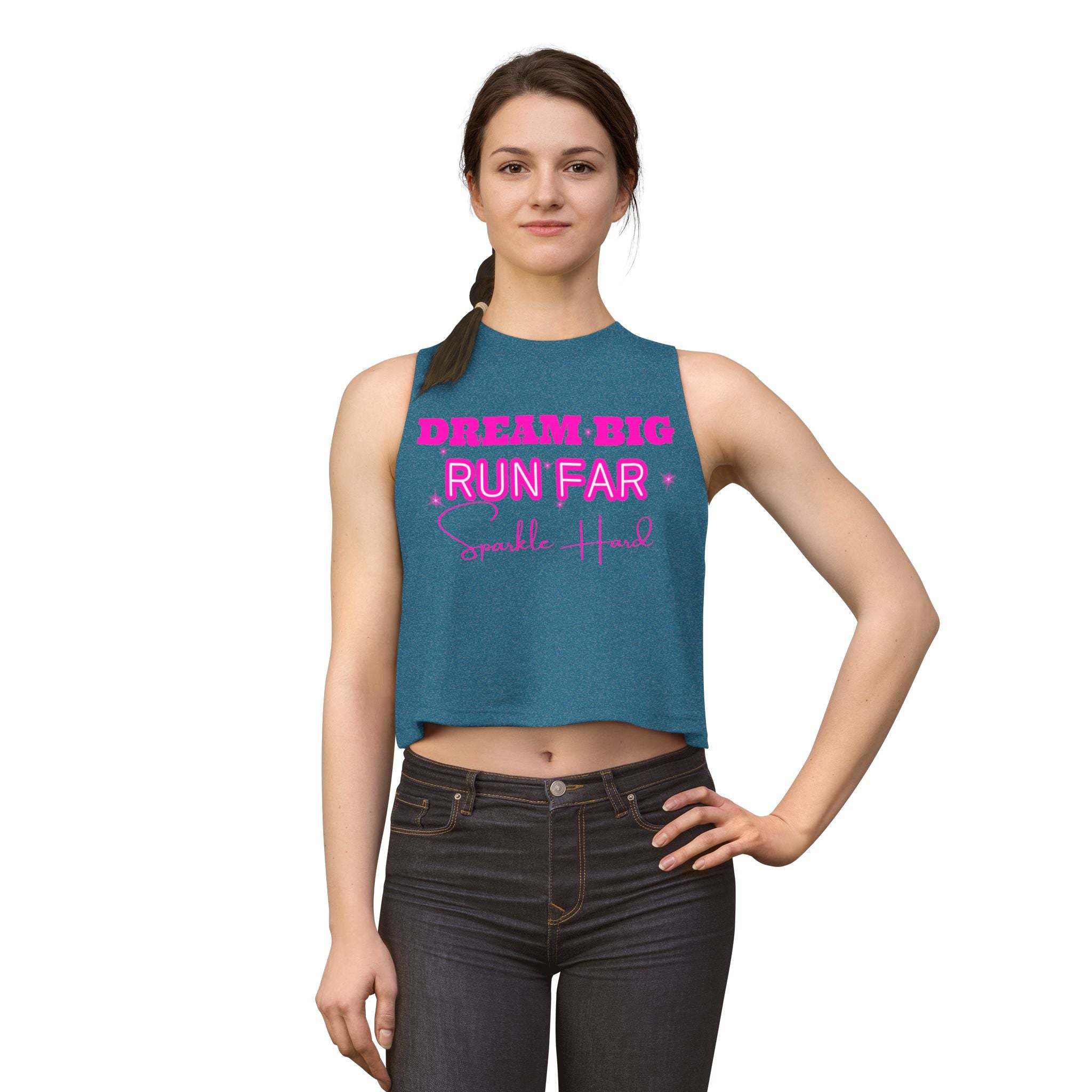 Dream Big Run Long Sparkle Hard Women's Crop Top