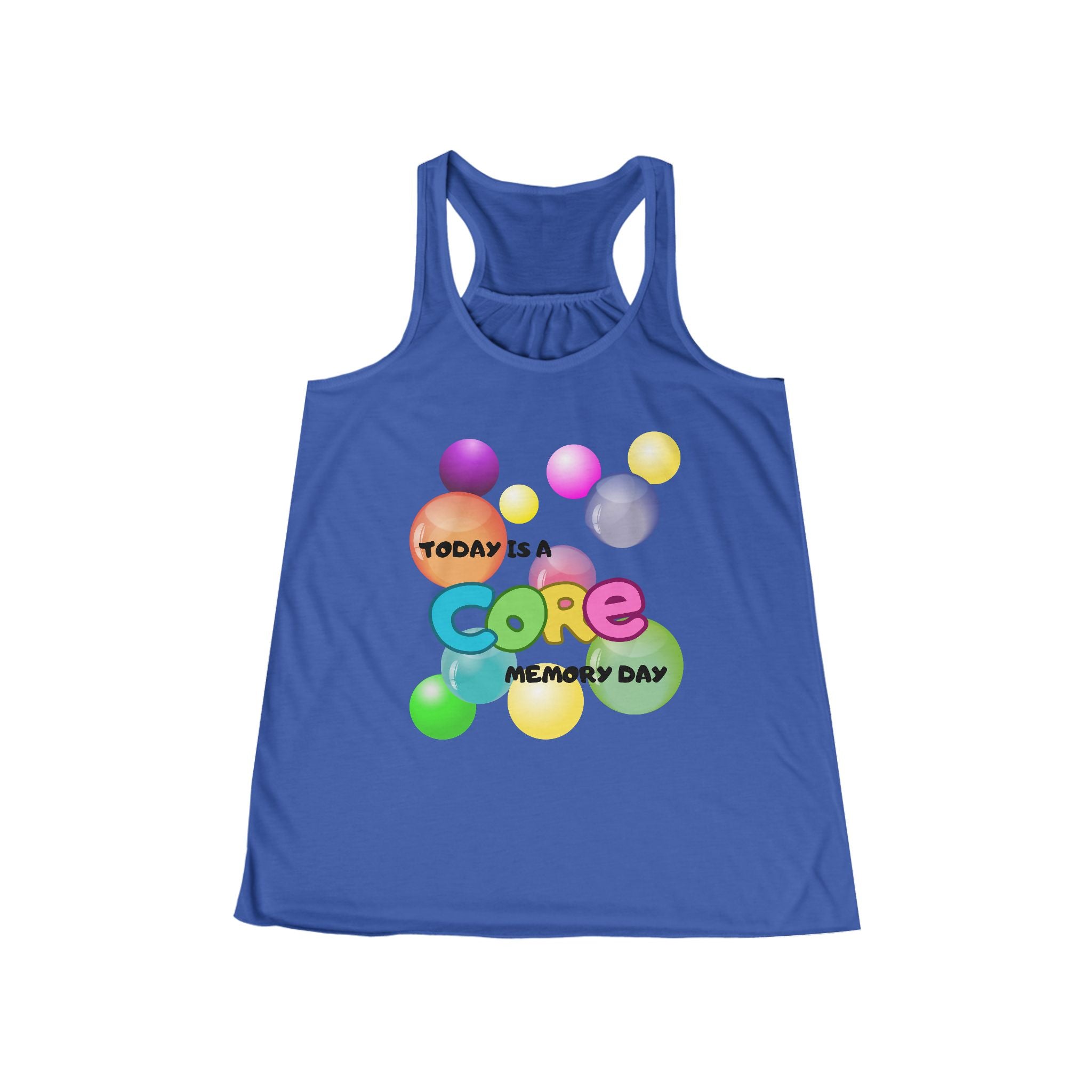 "Core Memory Day" flowy racer tank top