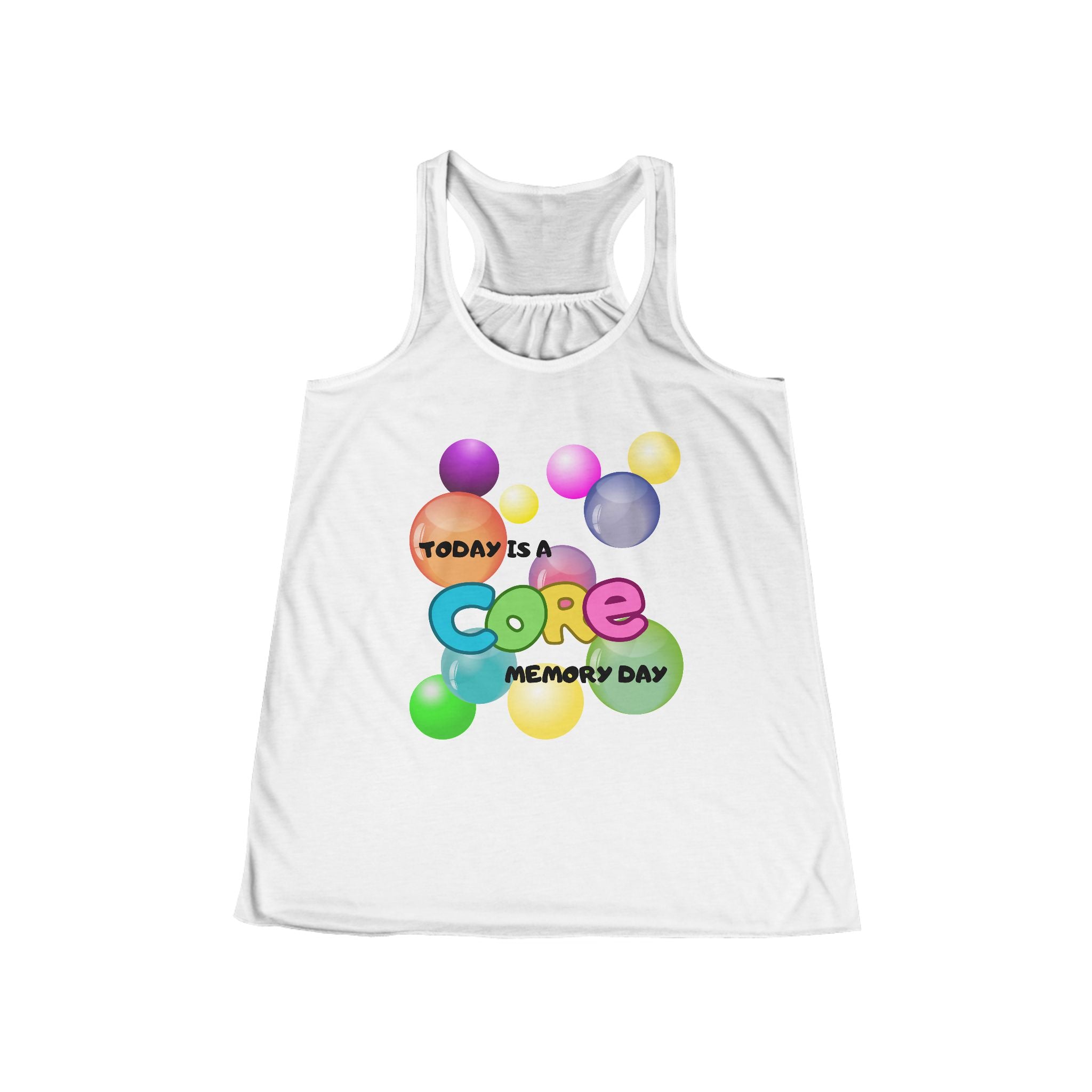 "Core Memory Day" flowy racer tank top