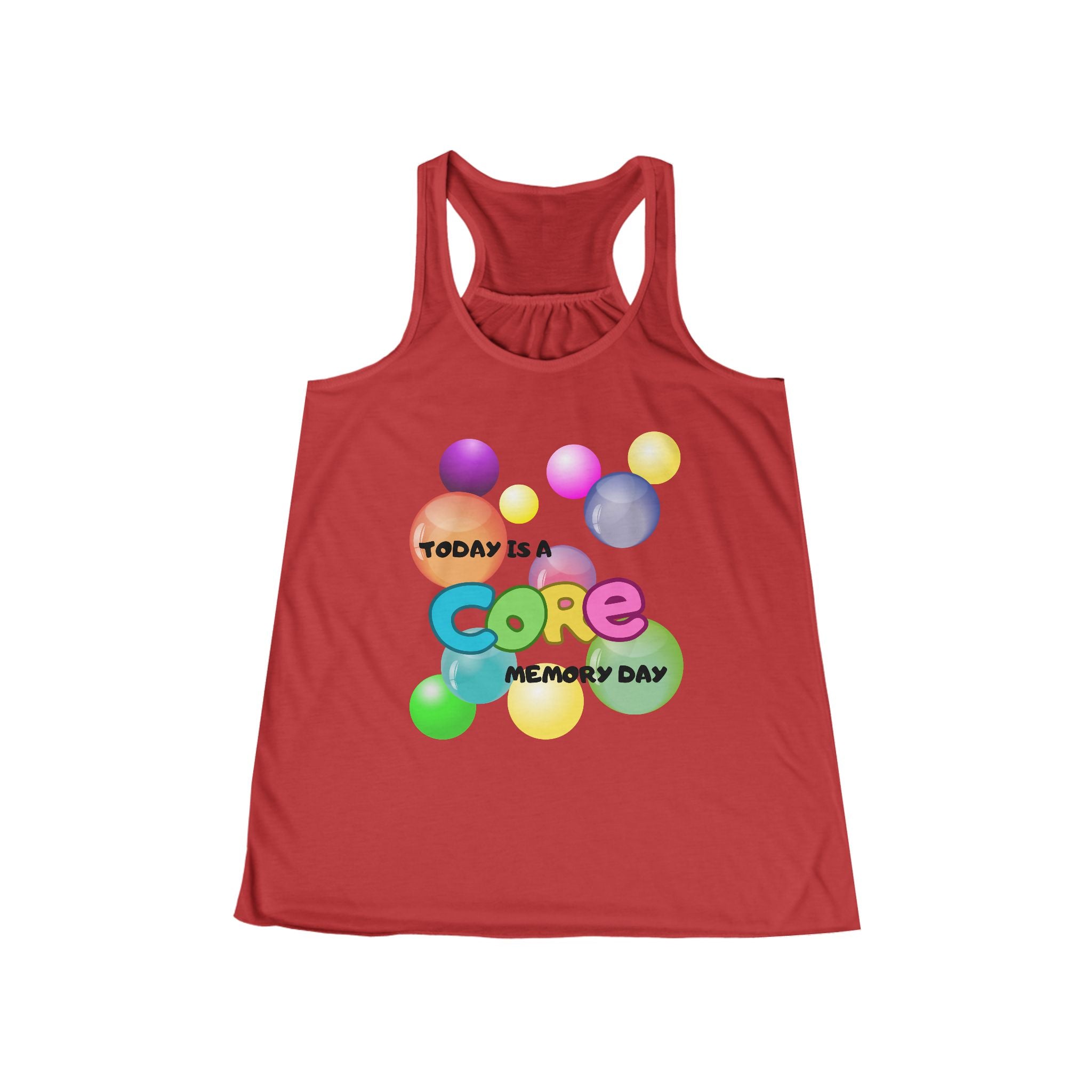 "Core Memory Day" flowy racer tank top