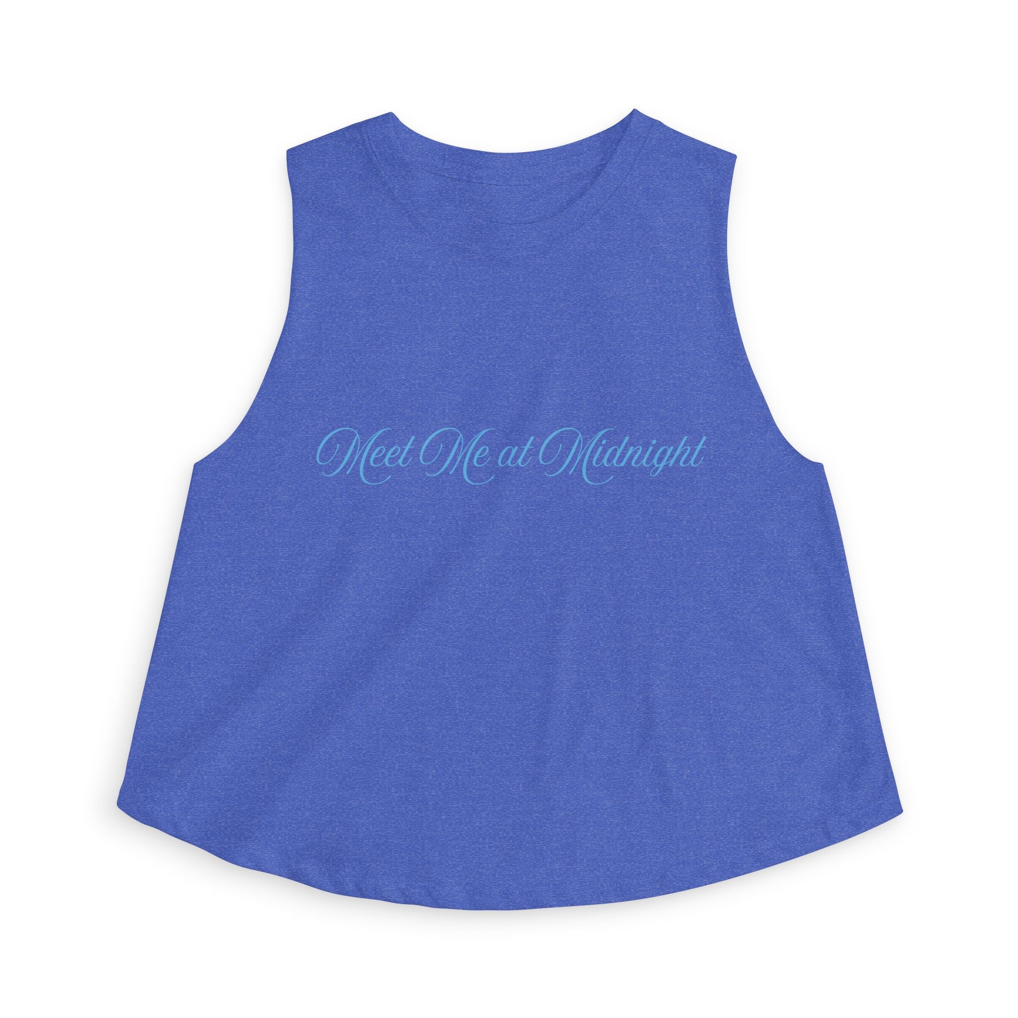 Meet Me at Midnight Blue Script Crop Top