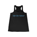 Meet Me at Midnight Blue Script Women's Flowy Racerback Tank