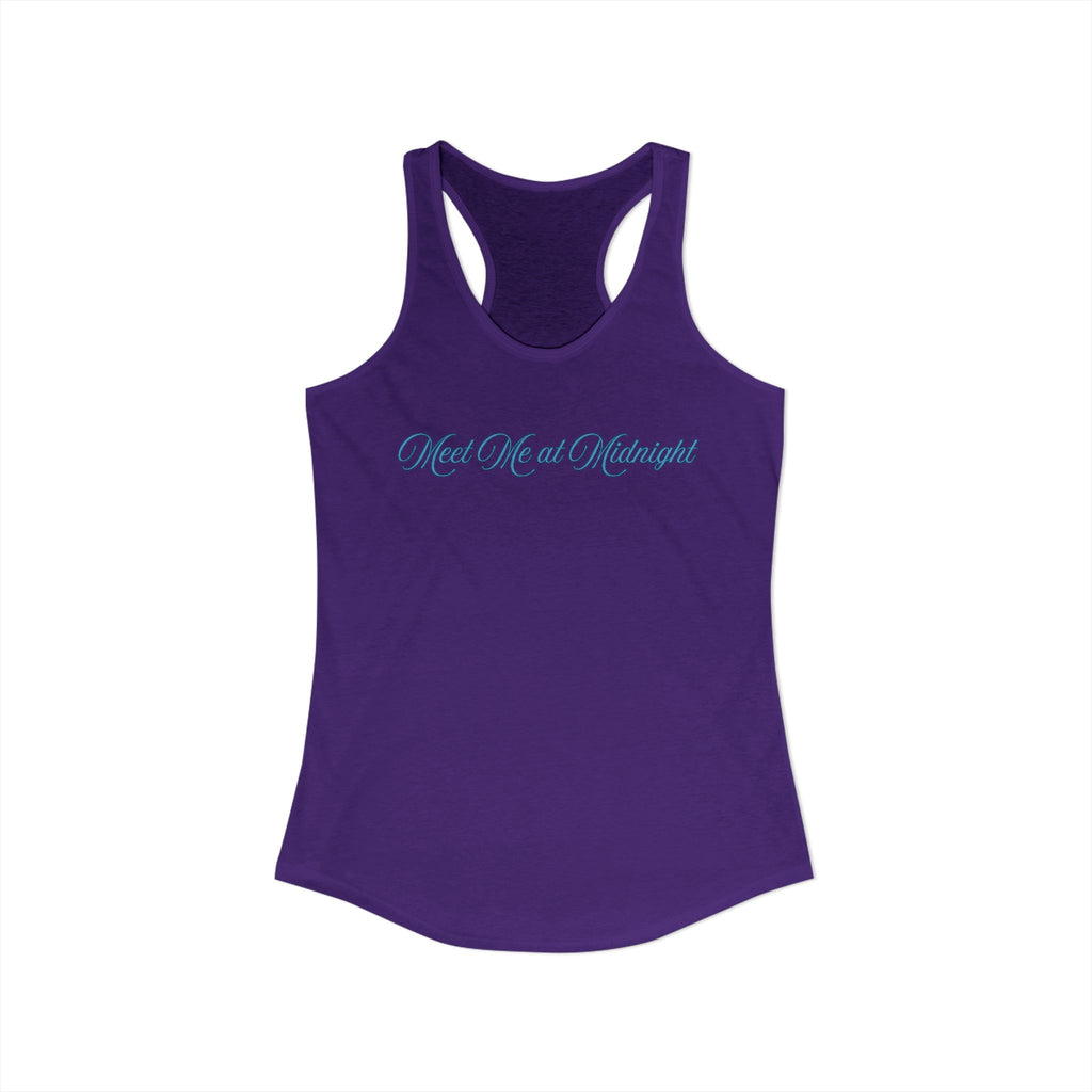 Meet Me at Midnight Blue Script Women's Ideal Racerback Tank
