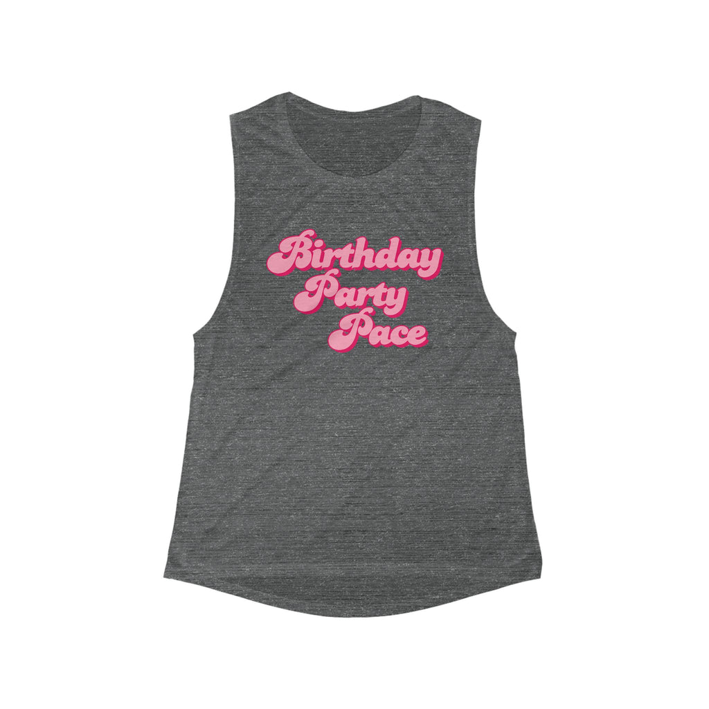 Birthday Party Pace Flowy Scoop Muscle Tank
