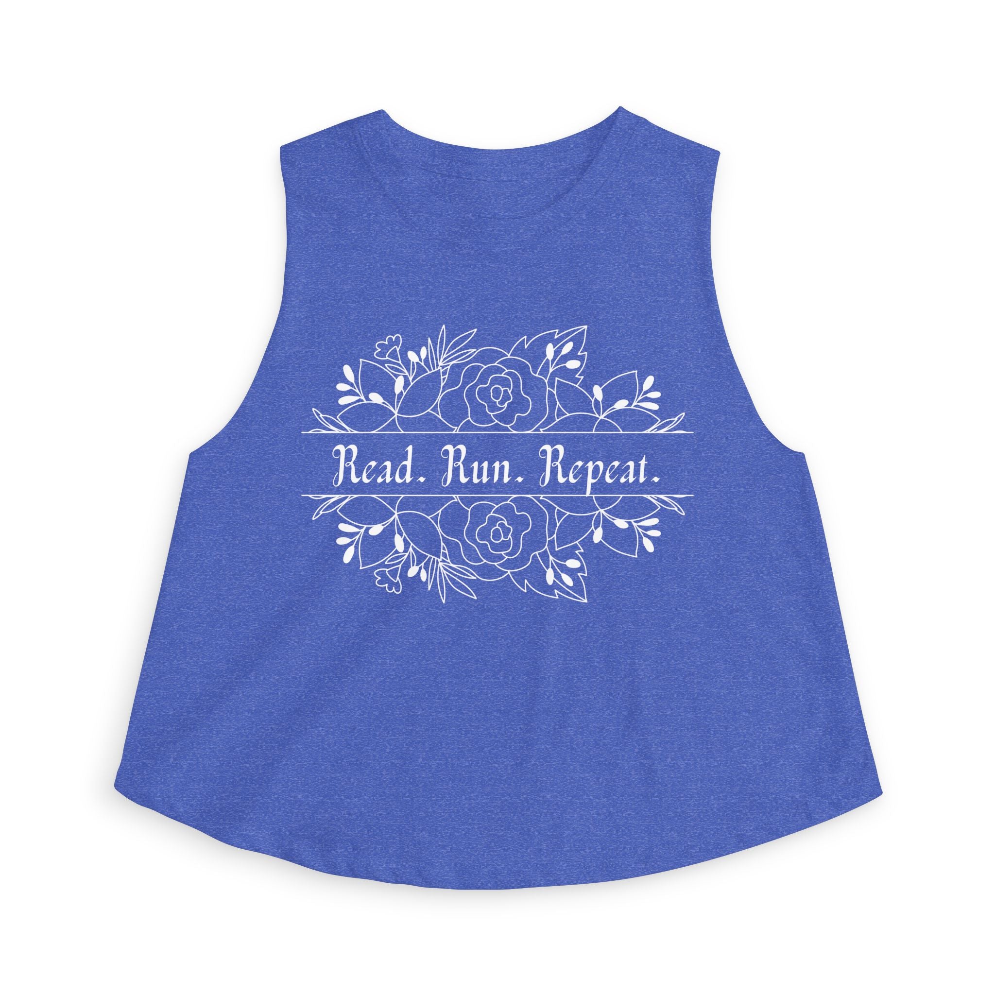 White Font - "Read. Run. Repeat." Crop Top