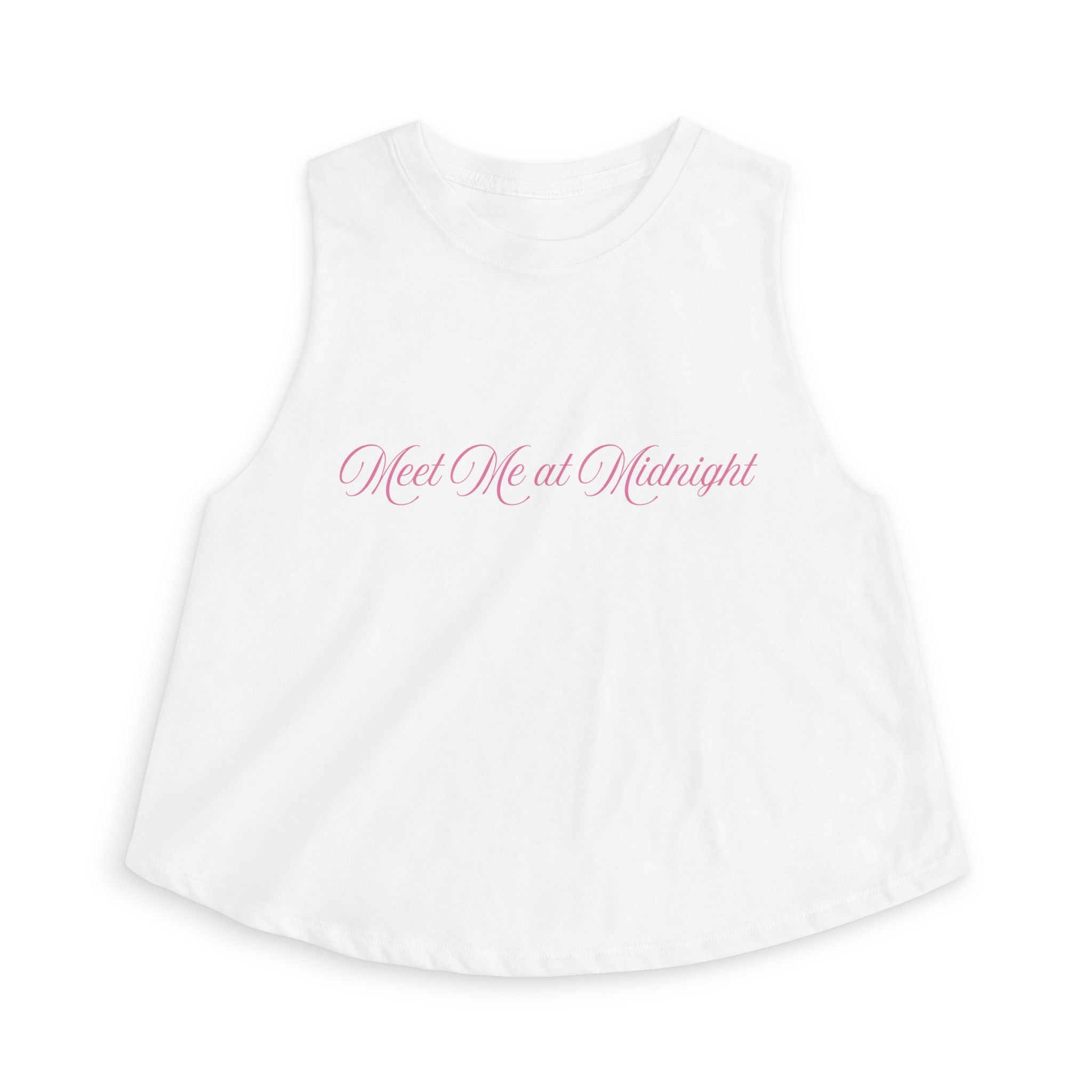 Meet Me at Midnight Pink Script Crop Top