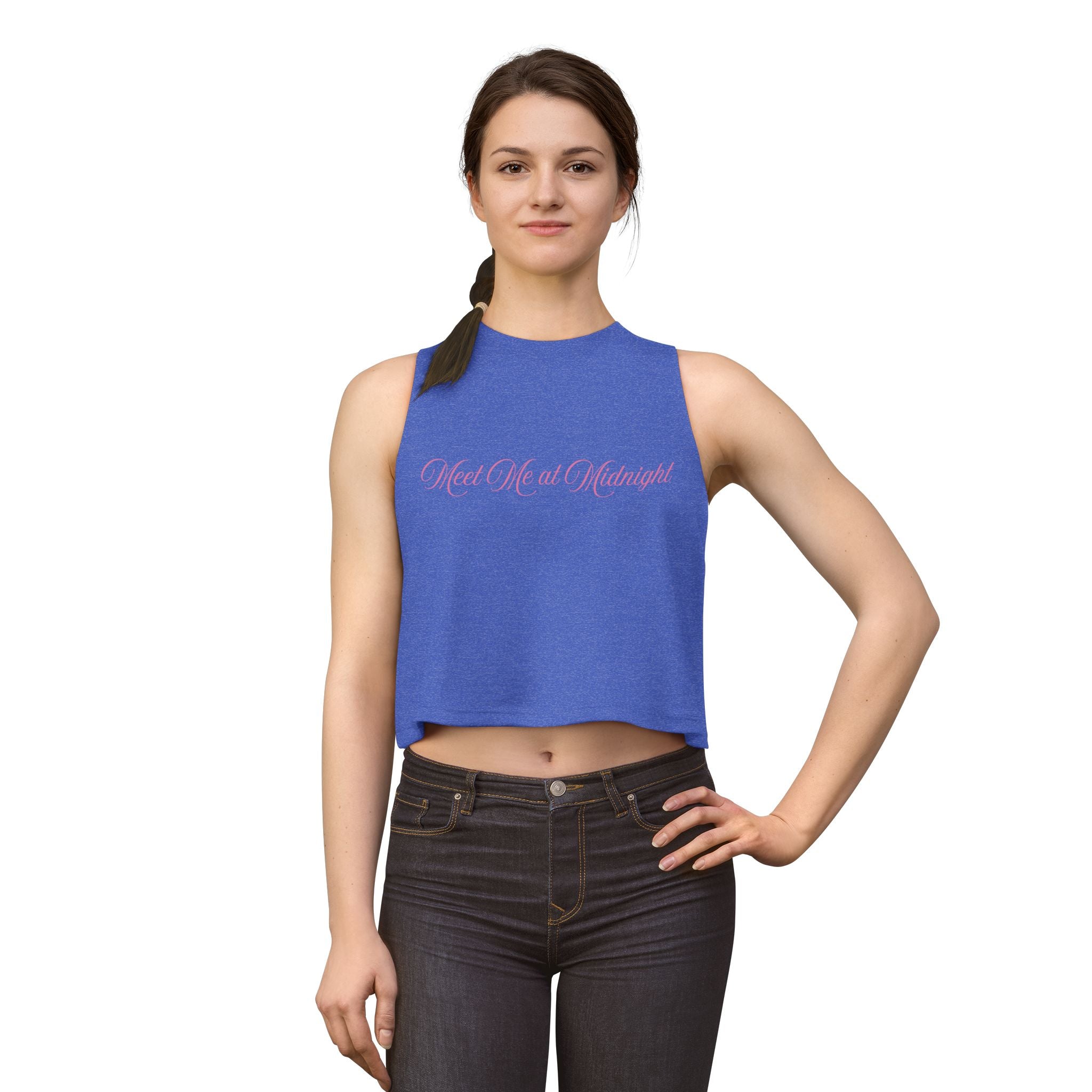 Meet Me at Midnight Pink Script Crop Top