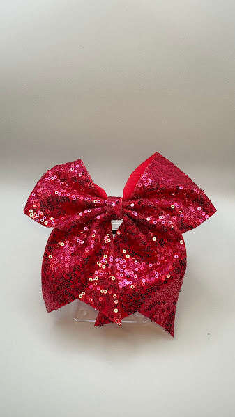 7" Glitter Hair Bow (with ponytail holder)
