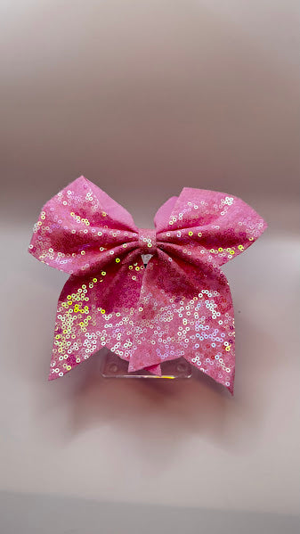 7" Glitter Hair Bow (with ponytail holder)