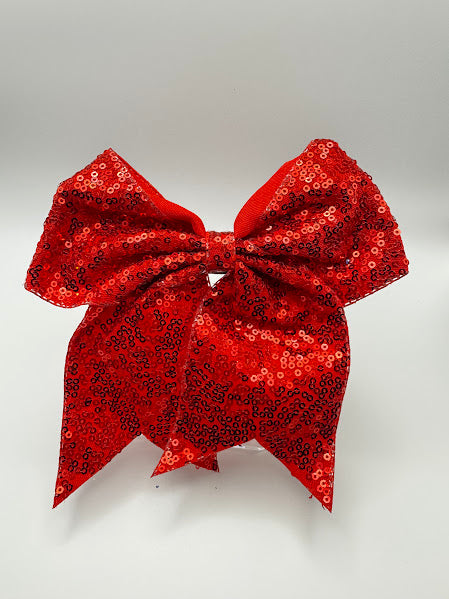 7" Glitter Hair Bow (with ponytail holder)