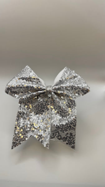 7" Glitter Hair Bow (with ponytail holder)